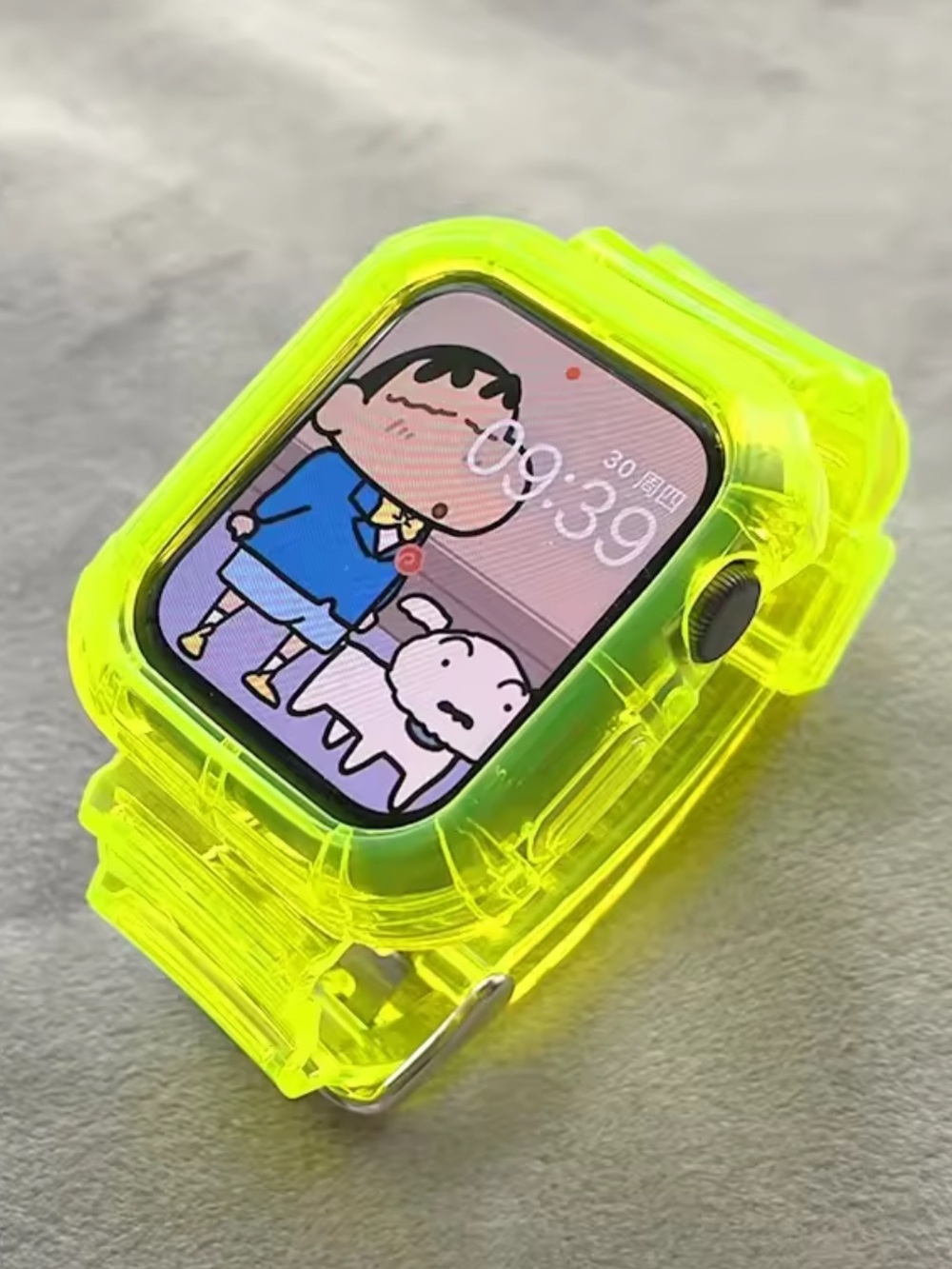 Target Neon Yellow Transparent Protective Smartwatch Case and Band 38-49mm